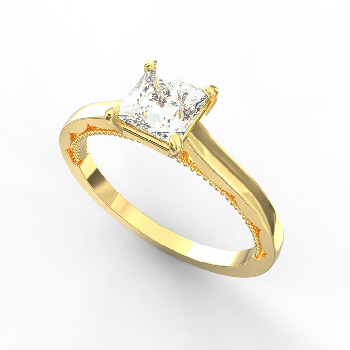 Eternal Grace Solitaire Princess Cut Diamond Proposal Ring
