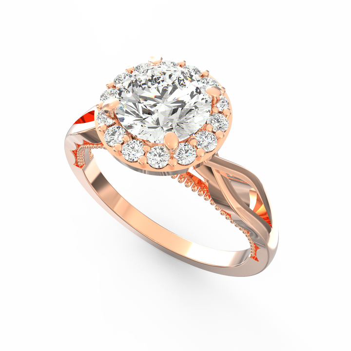 Enchanted Halo Round Diamond Engagement Ring