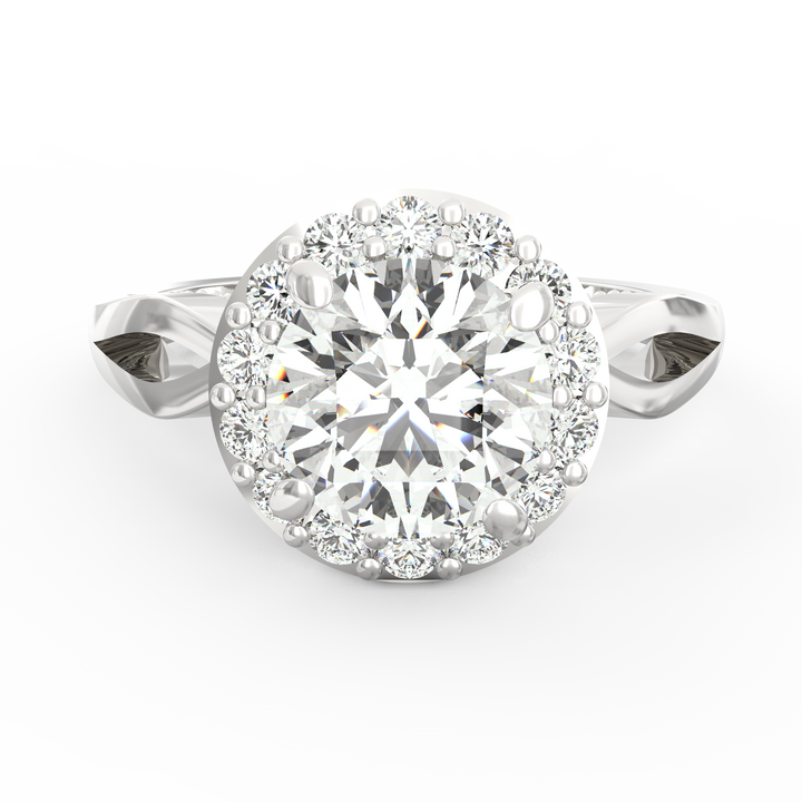 Enchanted Halo Round Diamond Engagement Ring