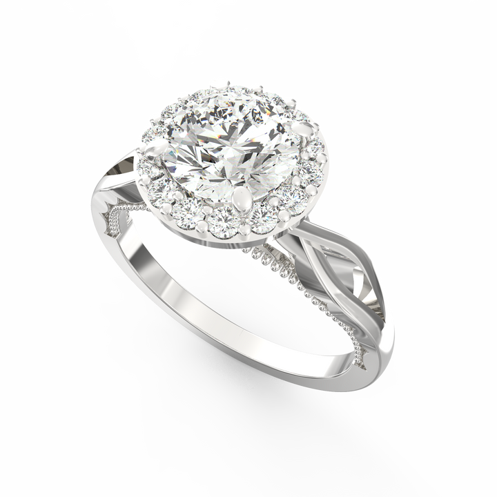 Enchanted Halo Round Diamond Engagement Ring