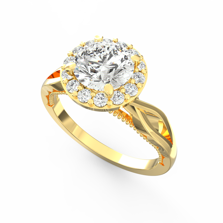 Enchanted Halo Round Diamond Engagement Ring