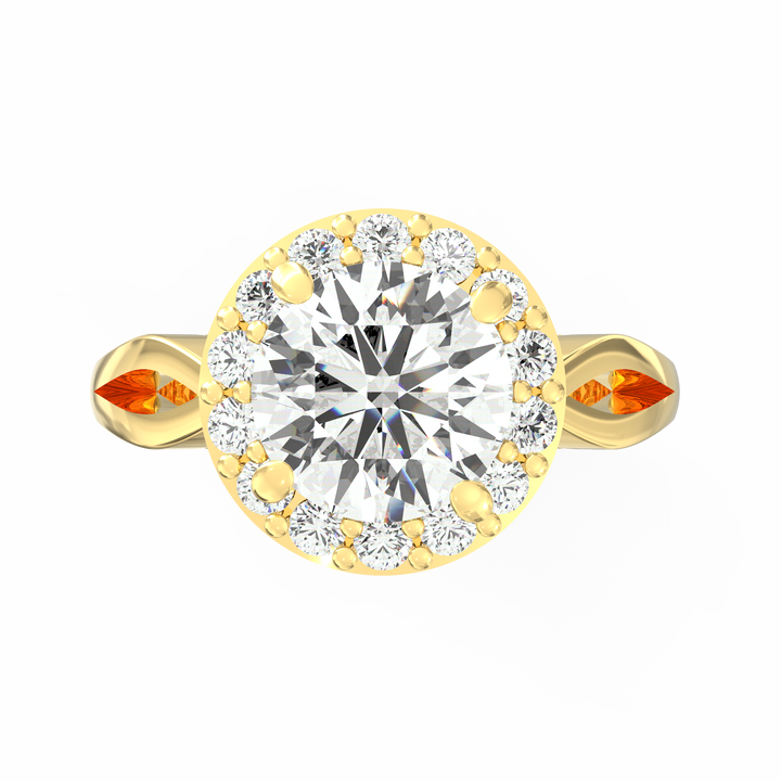 Enchanted Halo Round Diamond Engagement Ring