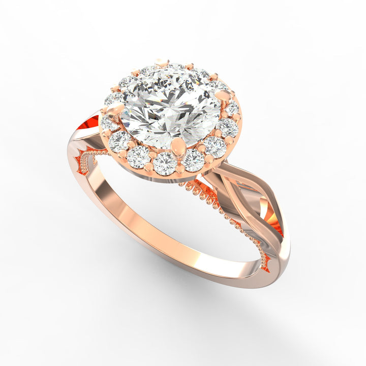 Enchanted Halo Round Diamond Engagement Ring