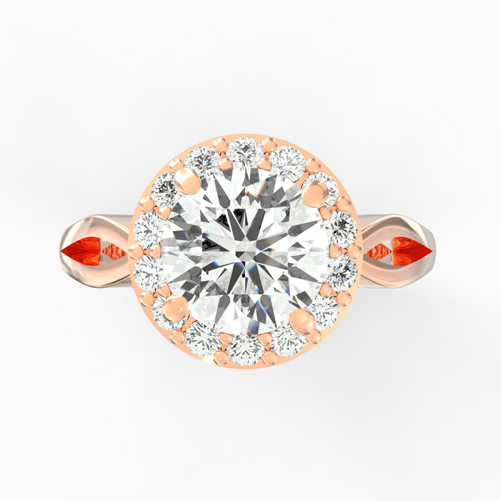 Enchanted Halo Round Diamond Engagement Ring