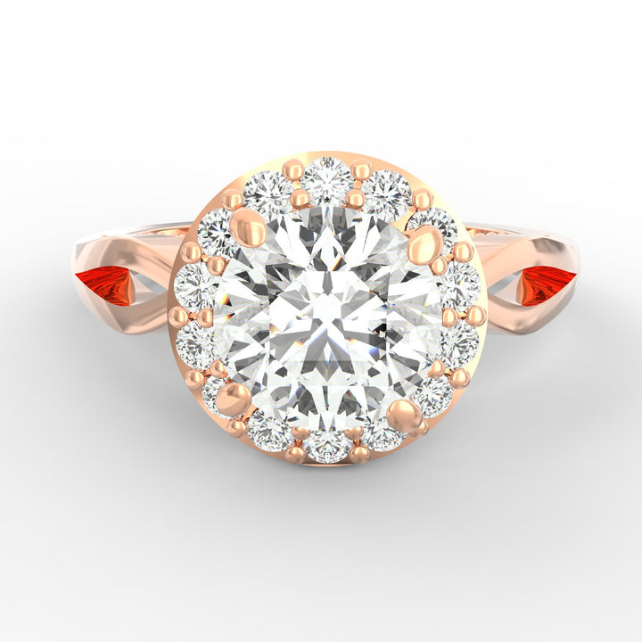 Enchanted Halo Round Diamond Engagement Ring