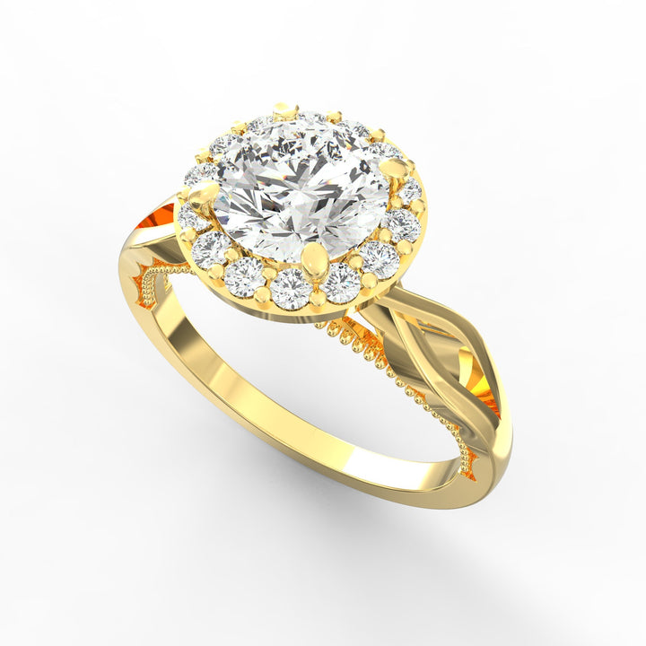 Enchanted Halo Round Diamond Engagement Ring