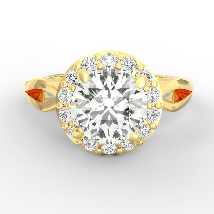 Enchanted Halo Round Diamond Engagement Ring