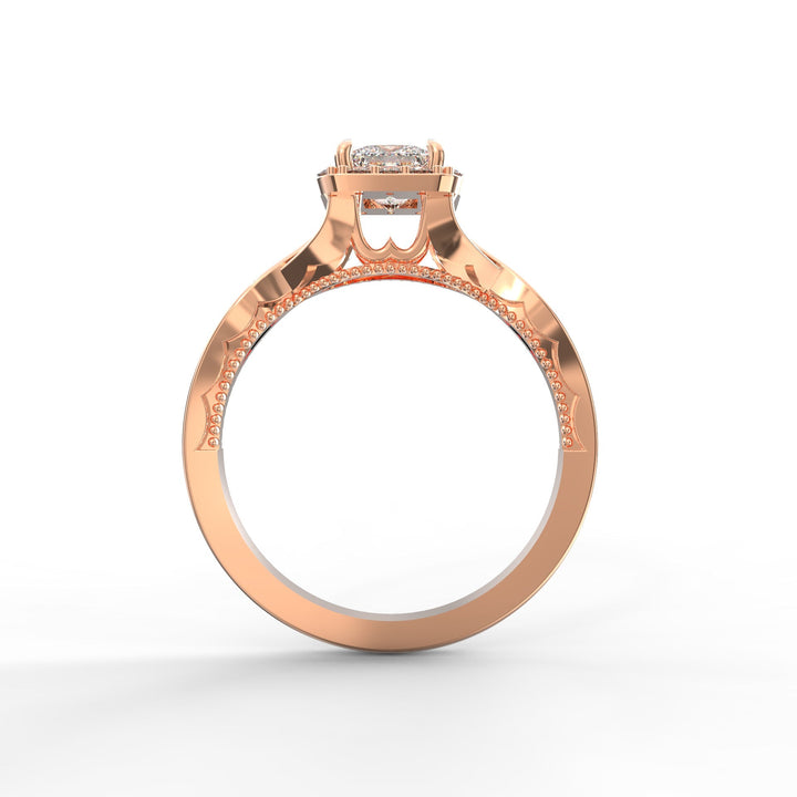 Enchanted Halo Princess Cut Diamond Solitaire Proposal Ring