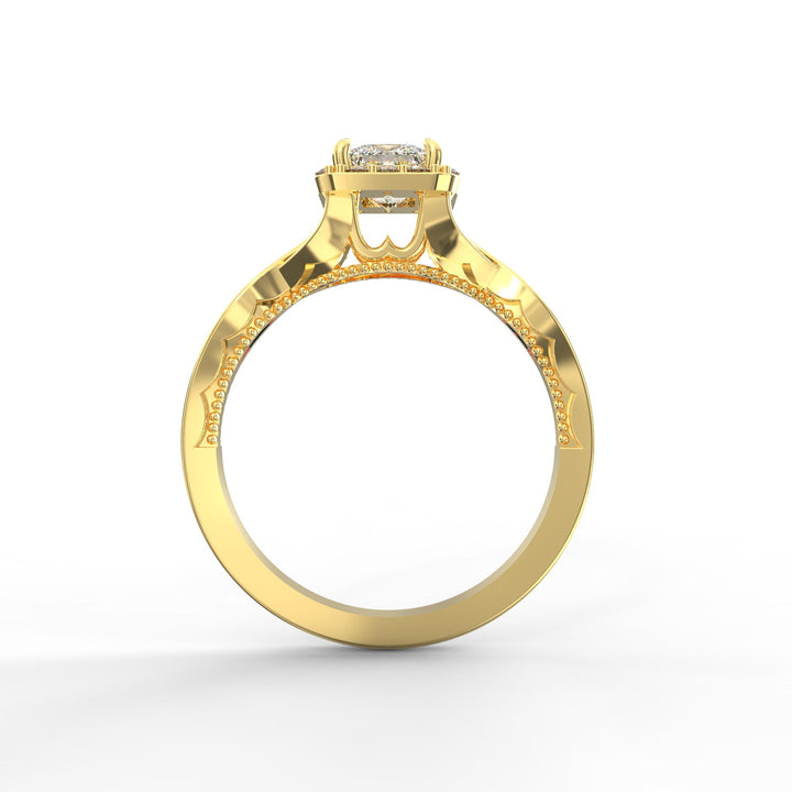 Enchanted Halo Princess Cut Diamond Solitaire Proposal Ring