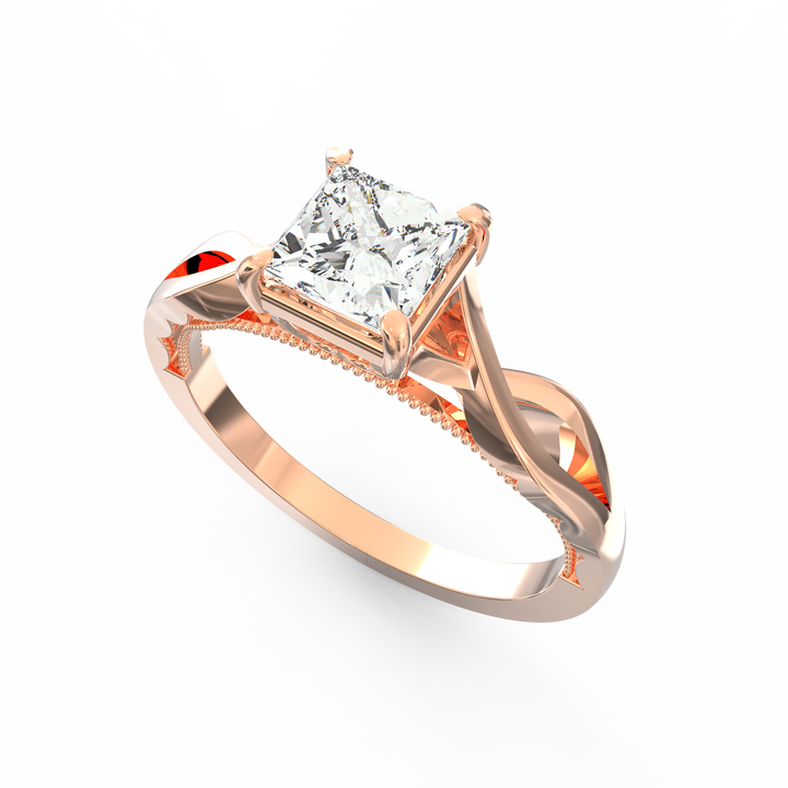 Dazzling Clarity Princess Cut  Solitaire Proposal Ring