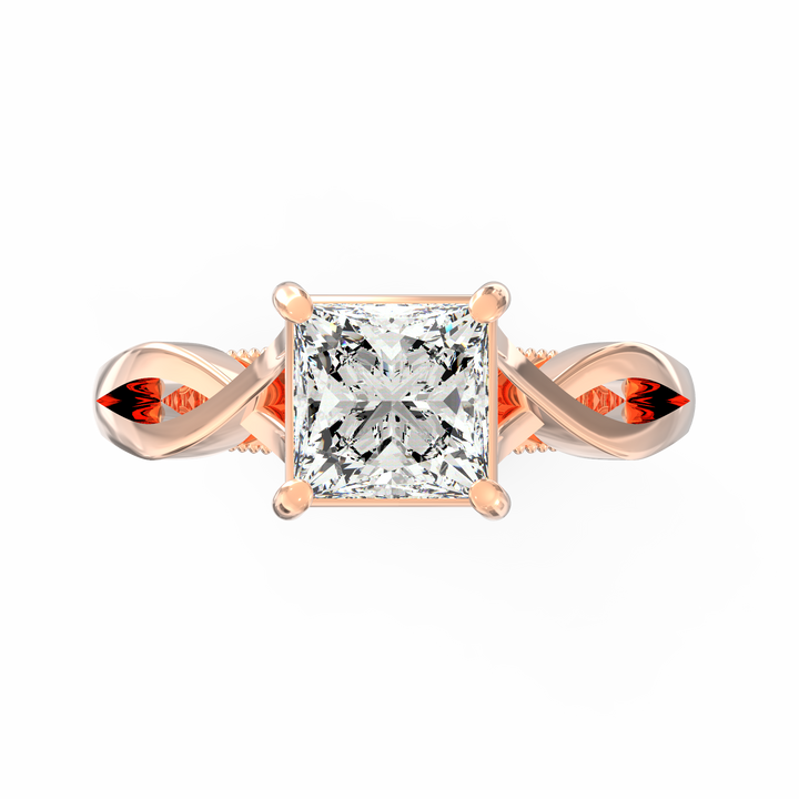 Dazzling Clarity Princess Cut  Solitaire Proposal Ring