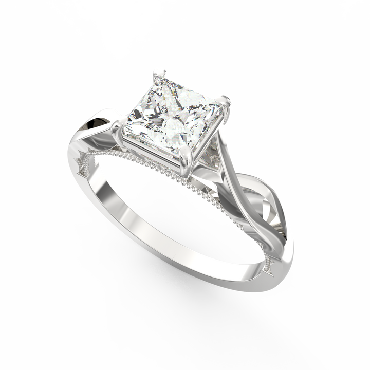 Dazzling Clarity Princess Cut  Solitaire Proposal Ring