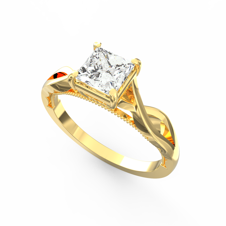 Dazzling Clarity Princess Cut  Solitaire Proposal Ring