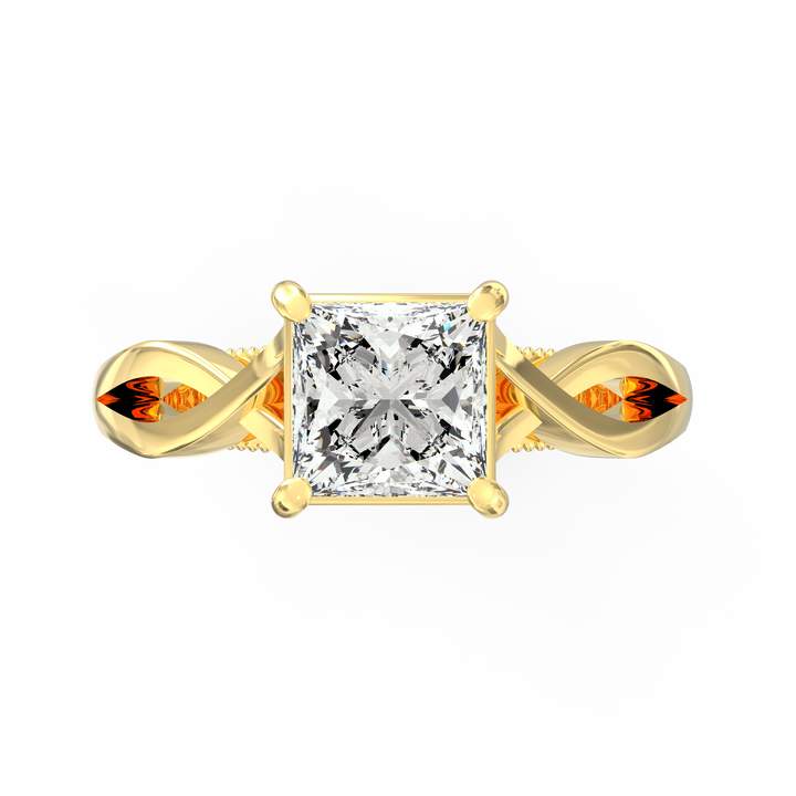 Dazzling Clarity Princess Cut  Solitaire Proposal Ring