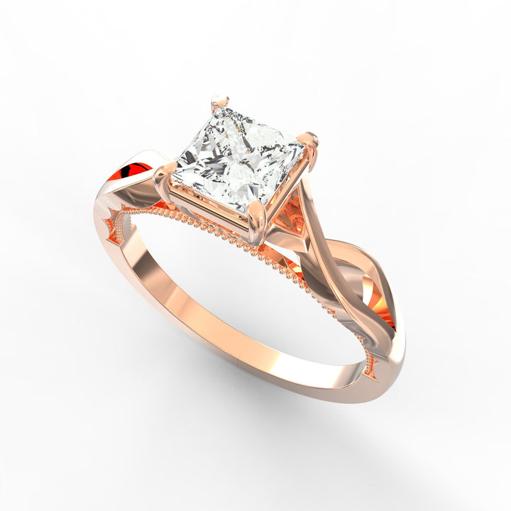 Dazzling Clarity Princess Cut  Solitaire Proposal Ring