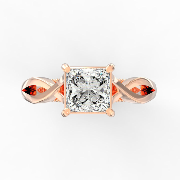 Dazzling Clarity Princess Cut  Solitaire Proposal Ring