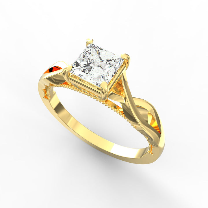 Dazzling Clarity Princess Cut  Solitaire Proposal Ring