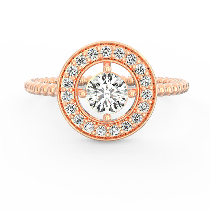 Timeless Elegance Twisted Halo Round Diamond Engagement Ring