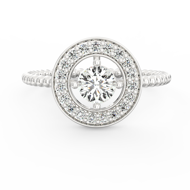 Timeless Elegance Twisted Halo Round Diamond Engagement Ring