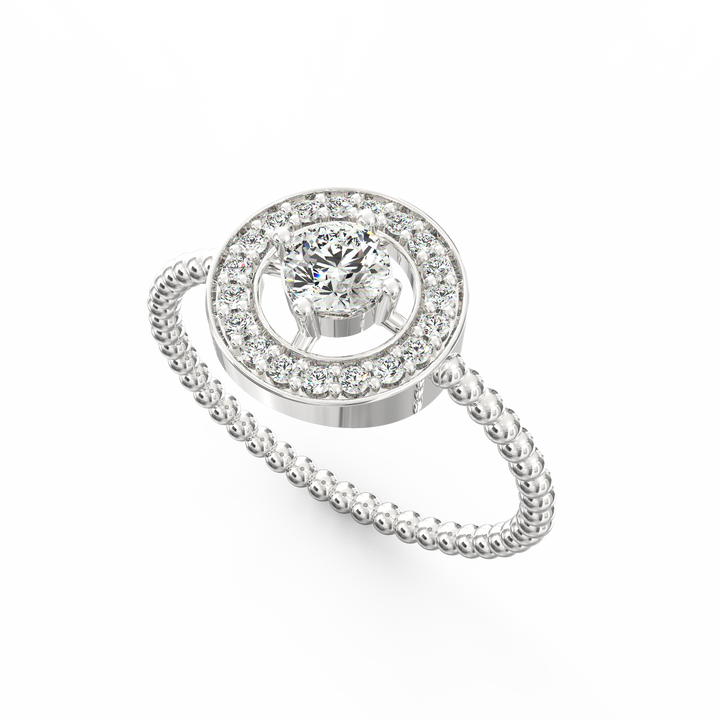 Timeless Elegance Twisted Halo Round Diamond Engagement Ring