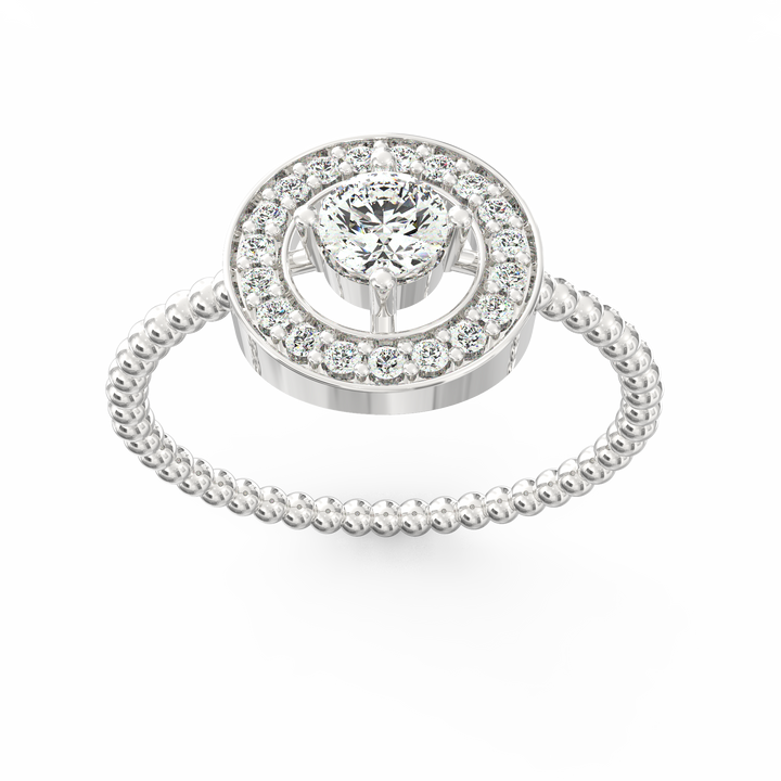 Timeless Elegance Twisted Halo Round Diamond Engagement Ring