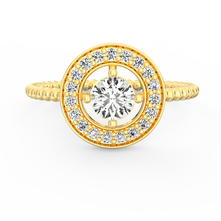 Timeless Elegance Twisted Halo Round Diamond Engagement Ring