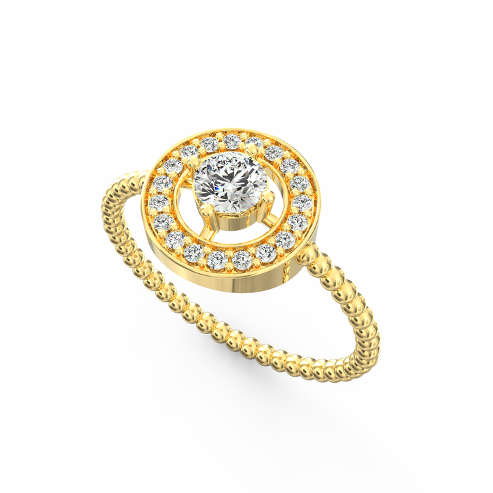 Timeless Elegance Twisted Halo Round Diamond Engagement Ring