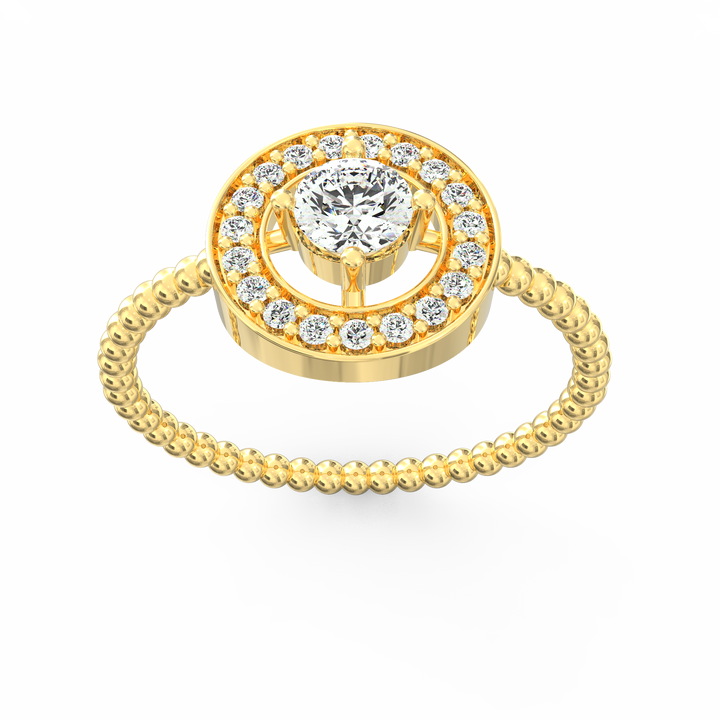 Timeless Elegance Twisted Halo Round Diamond Engagement Ring