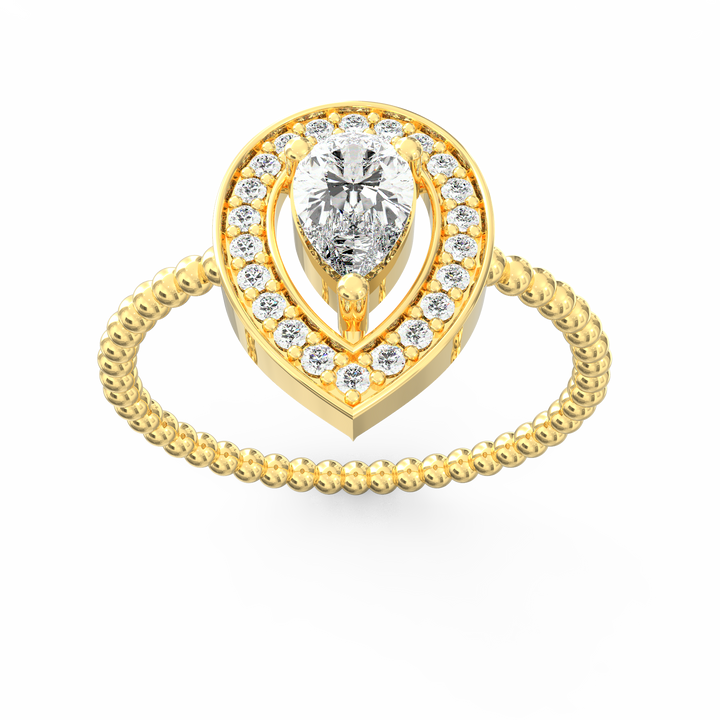 Graceful Adornments Pear Diamond Halo Engagement Ring
