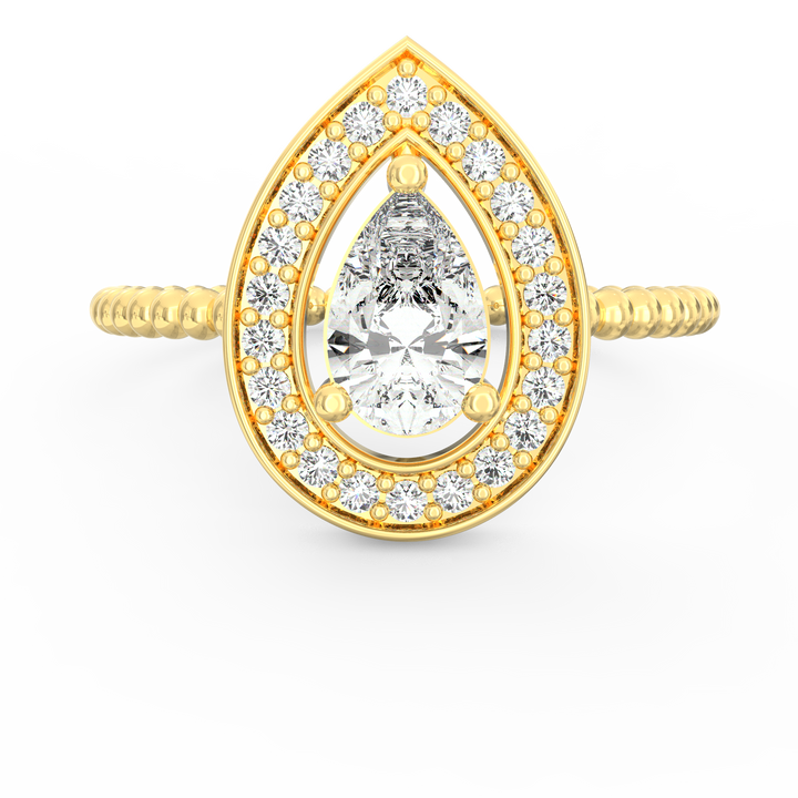 Graceful Adornments Pear Diamond Halo Engagement Ring