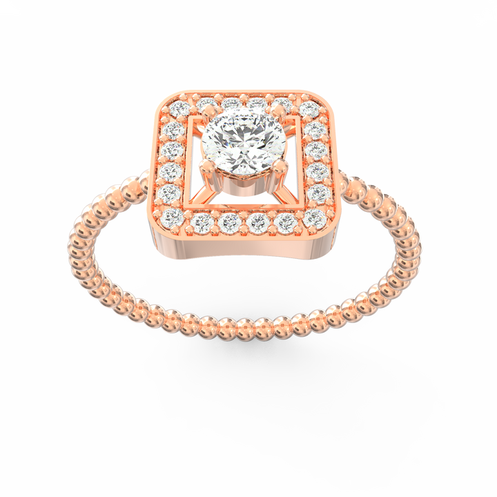 Infinite Elegance Square Halo Round Diamond Engagement Ring