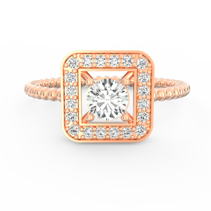 Infinite Elegance Square Halo Round Diamond Engagement Ring