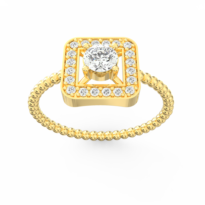 Infinite Elegance Square Halo Round Diamond Engagement Ring