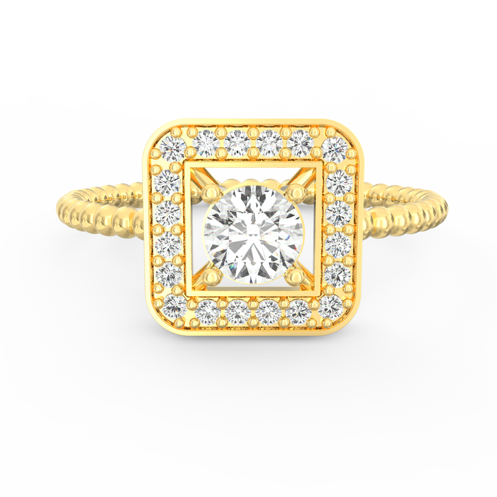 Infinite Elegance Square Halo Round Diamond Engagement Ring