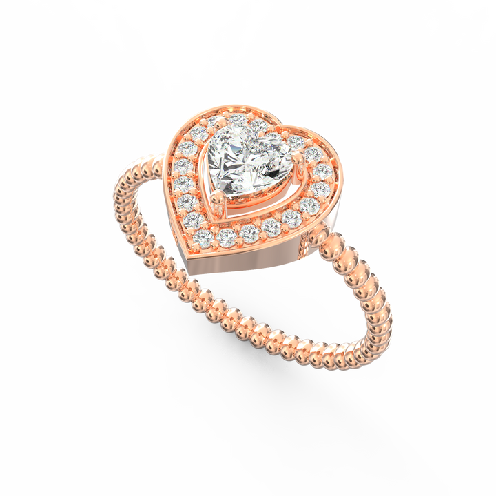 Heavenly Heart Diamond Proposal Ring with Halo