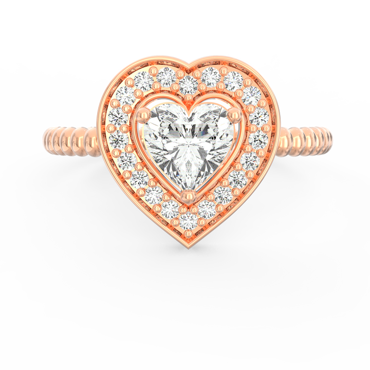 Heavenly Heart Diamond Proposal Ring with Halo