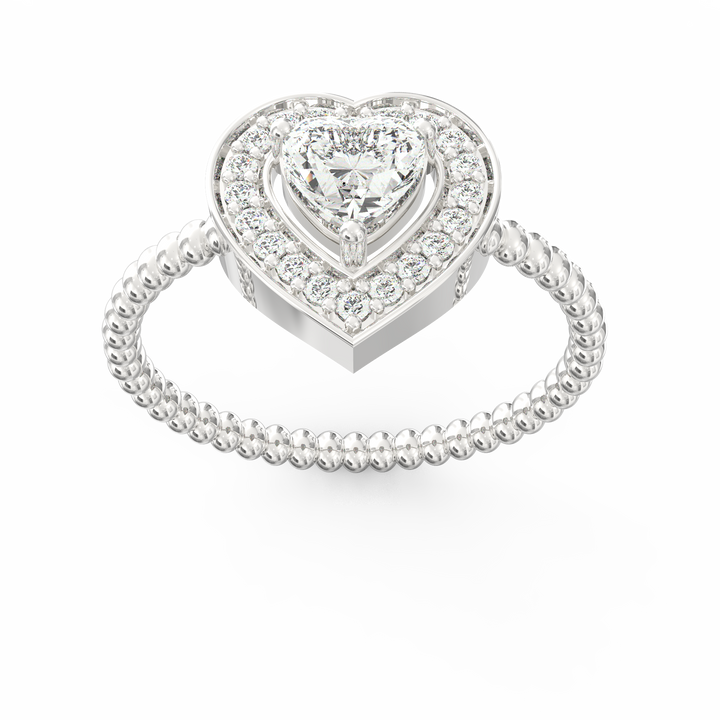Heavenly Heart Diamond Proposal Ring with Halo