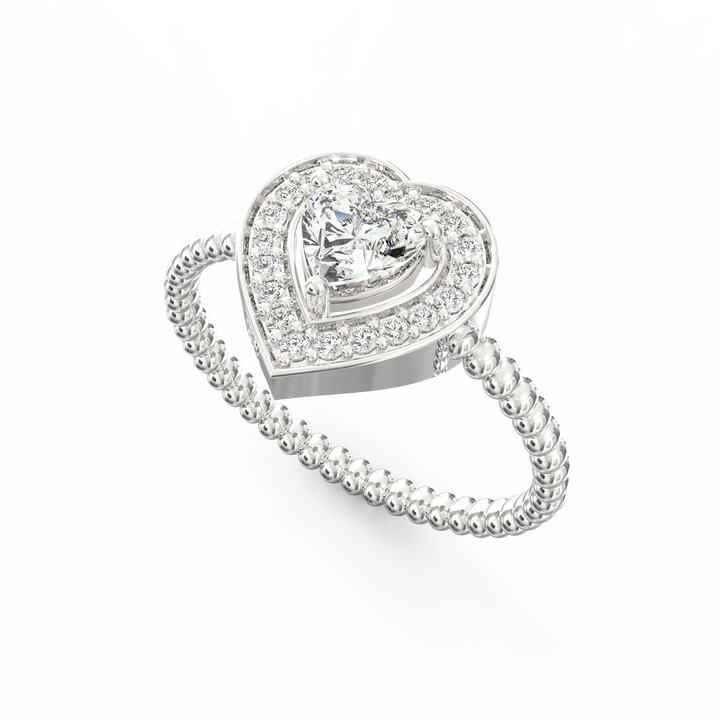 Heavenly Heart Diamond Proposal Ring with Halo