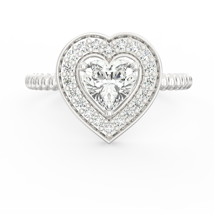 Heavenly Heart Diamond Proposal Ring with Halo