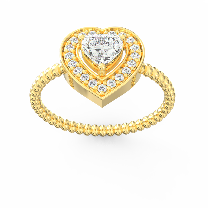 Heavenly Heart Diamond Proposal Ring with Halo