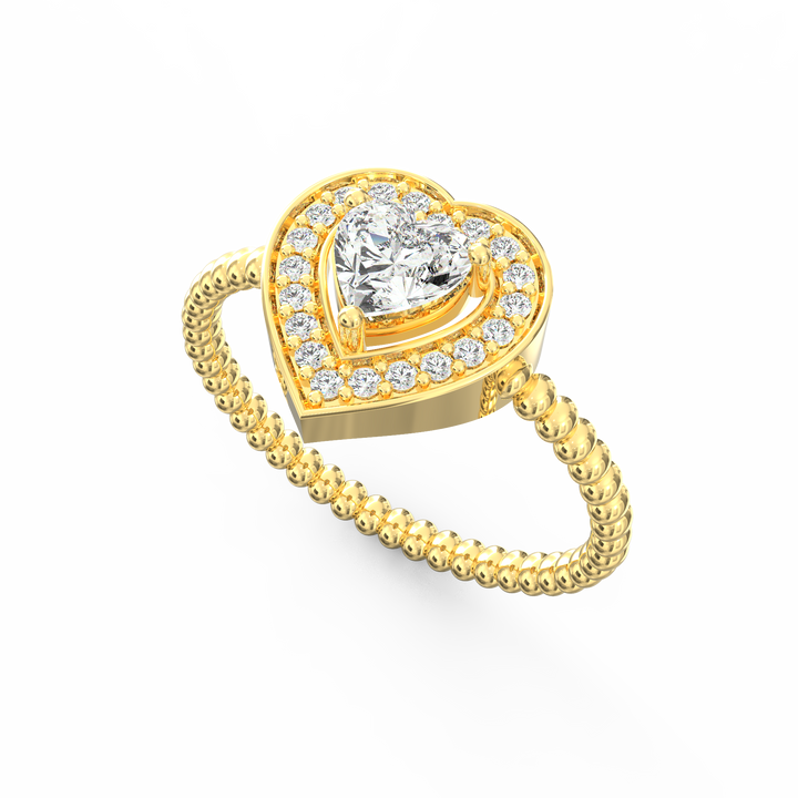 Heavenly Heart Diamond Proposal Ring with Halo