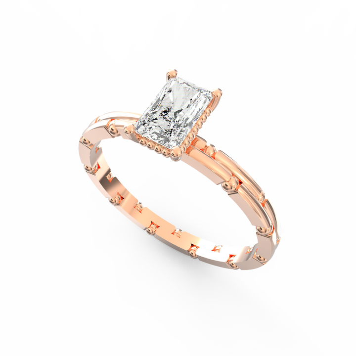 Elegant Emerald Cut Diamond Proposal Ring
