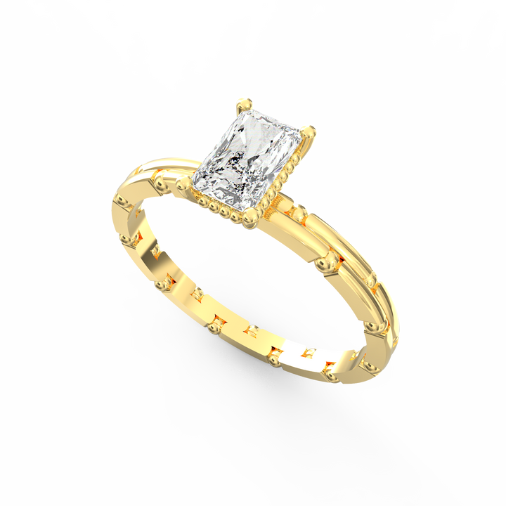 Elegant Emerald Cut Diamond Proposal Ring