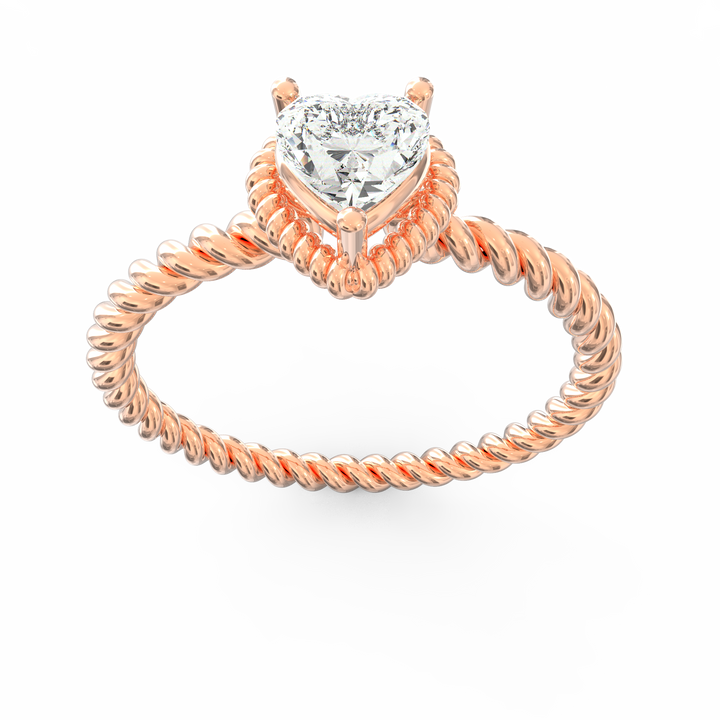 Wisted Elegance Heart Diamond Proposal Ring