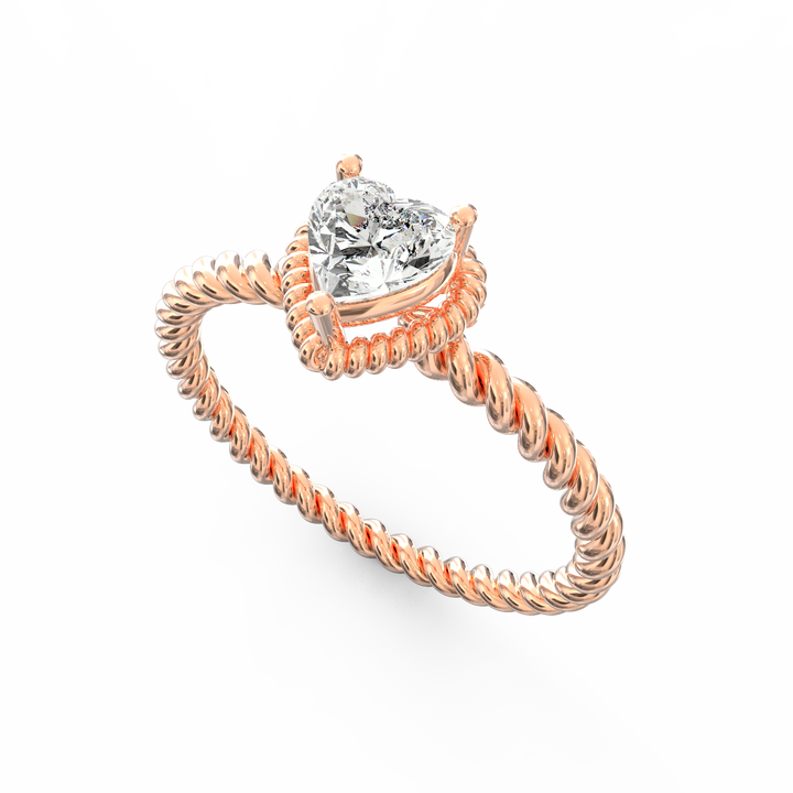 Wisted Elegance Heart Diamond Proposal Ring