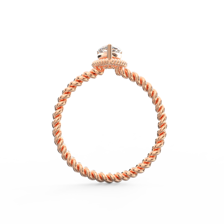 Wisted Elegance Heart Diamond Proposal Ring