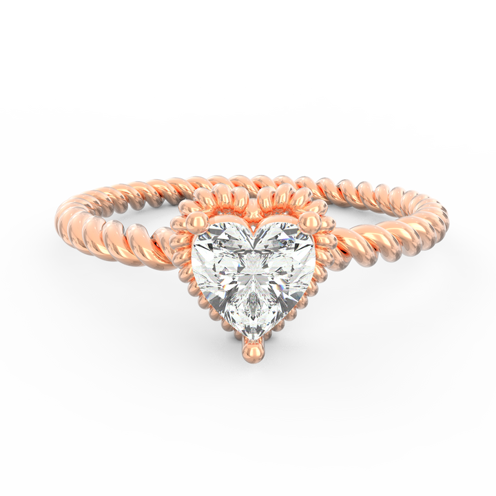 Wisted Elegance Heart Diamond Proposal Ring