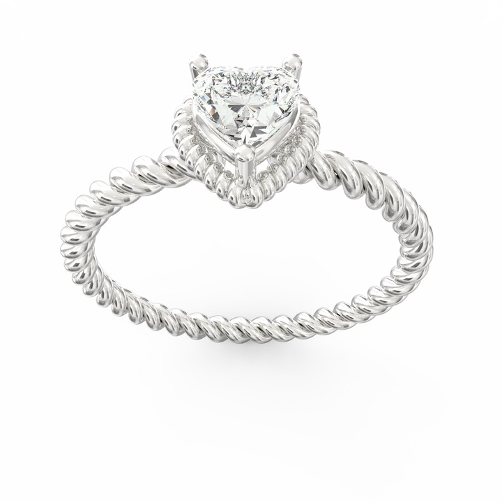 Wisted Elegance Heart Diamond Proposal Ring