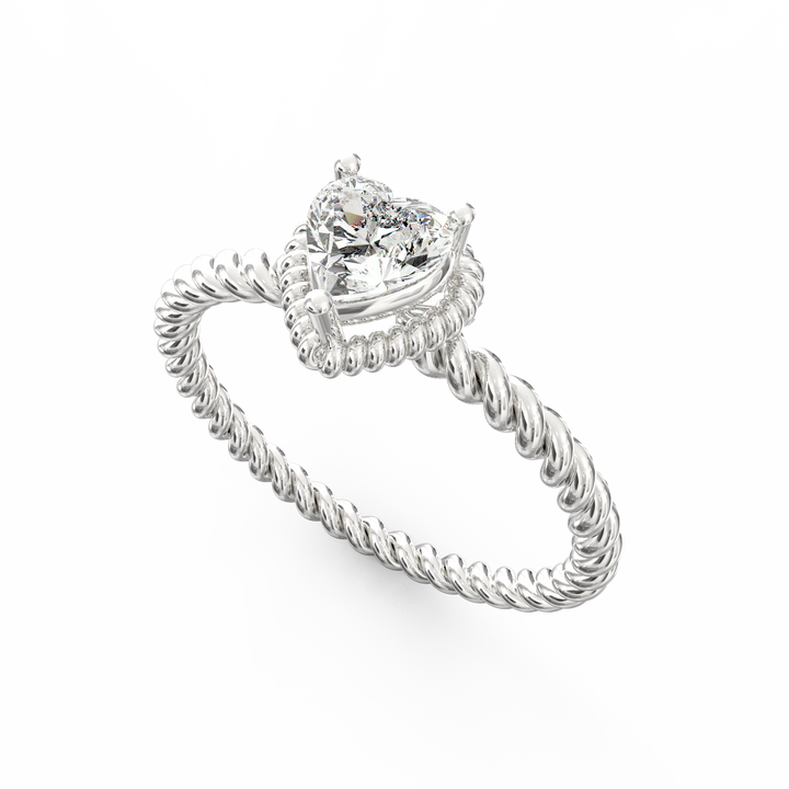 Wisted Elegance Heart Diamond Proposal Ring