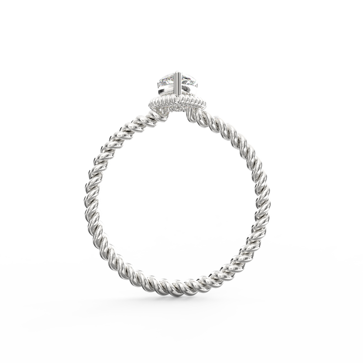 Wisted Elegance Heart Diamond Proposal Ring